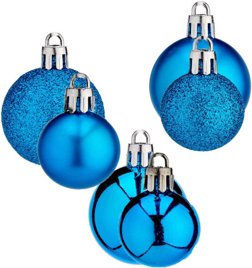 Krist+ Kleine kerstballen 40x st turquoise blauw 3 en 4 cm Kerstbal