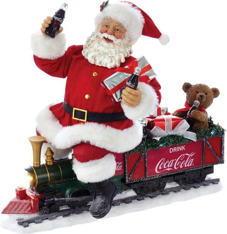 Kurt S. Adler Coke Santa Train With LED Battery Operated 13 Inch