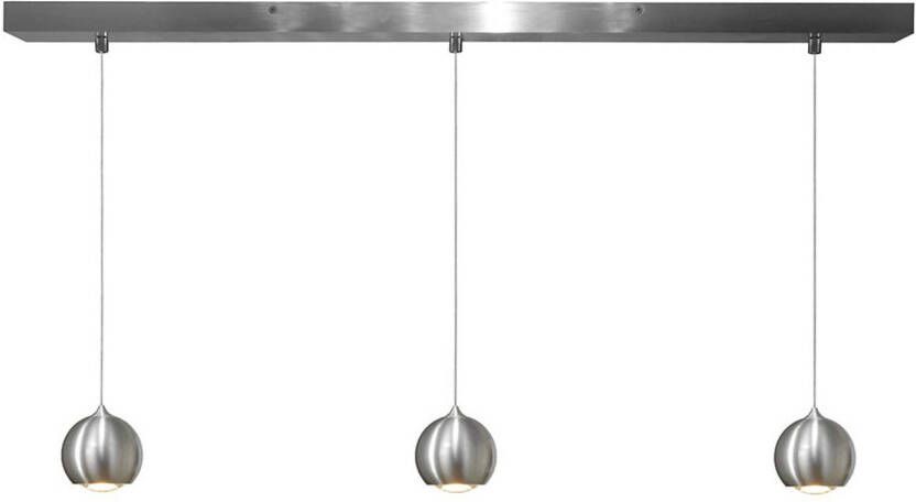Lamponline Artdelight Hanglamp Denver 3 lichts Ø 10 cm L 100 cm mat chroom