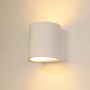 Lamponline Artdelight Wandlamp Plaster rond H 12 cm Gips excl. G9 wit - Thumbnail 1