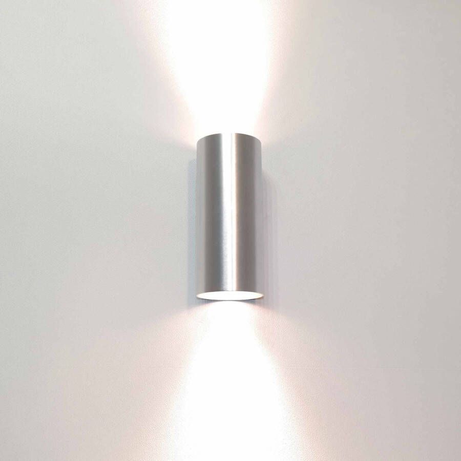 Lamponline Artdelight Wandlamp Roulo 2 lichts H 15 4 Ø 6 5 cm aluminium