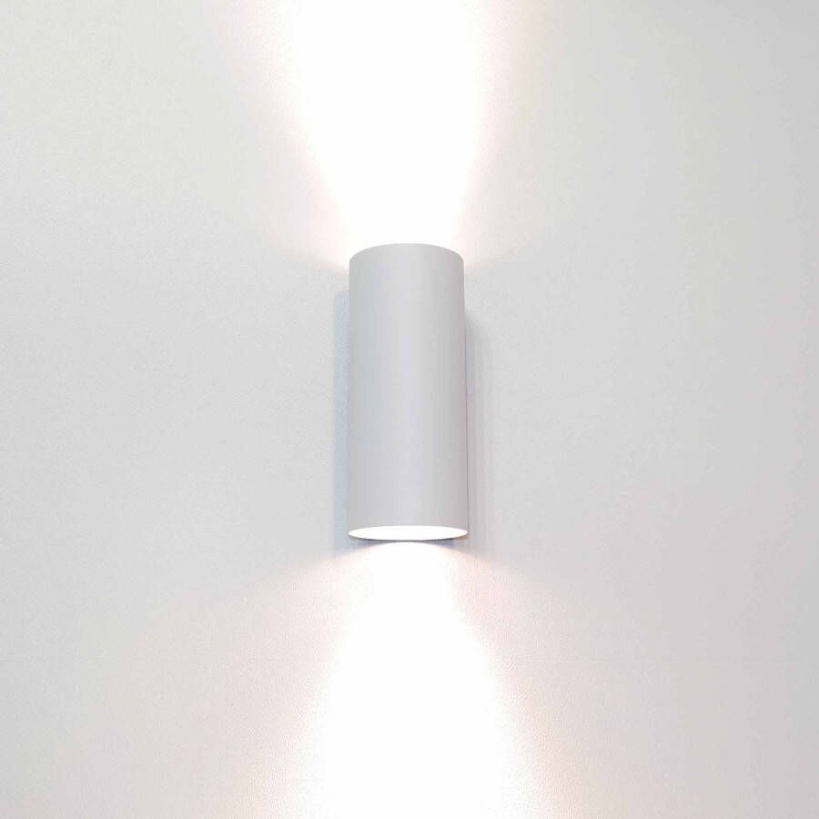 Lamponline Artdelight Wandlamp Roulo 2 lichts H 15 4 Ø 6 5 cm wit