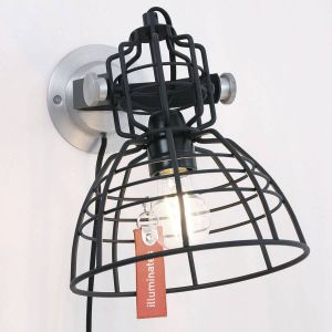 Anne Lighting Lightning industriele an wandlamp 1-l. 22x24cm zwart