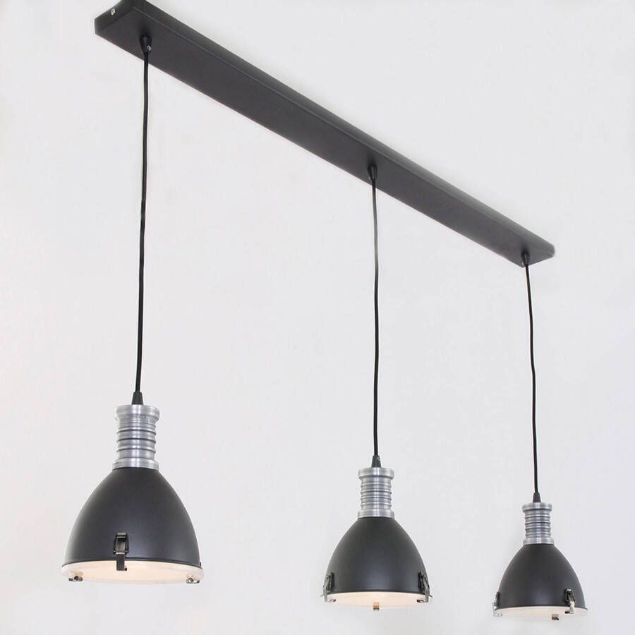 Steinhauer Lightning industriele hanglamp 3-l antique zwart