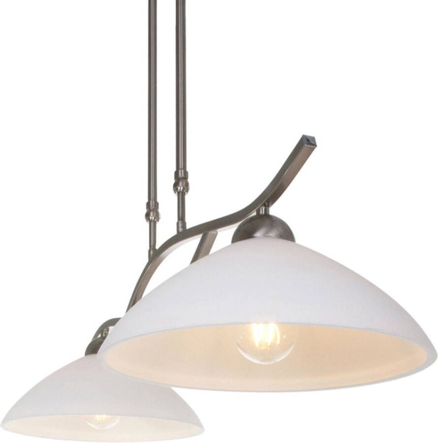 Steinhauer Lightning klassieke hanglamp 2-l. Glas wit