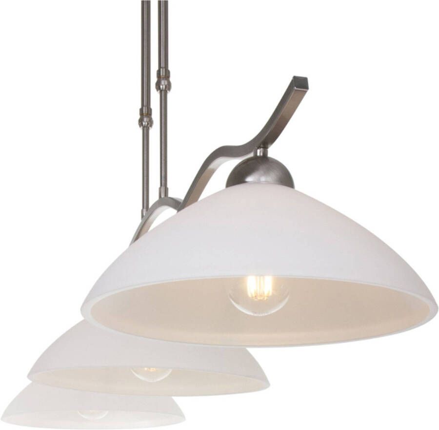 Steinhauer Lightning klassieke hanglamp 3-l. Glas zilver