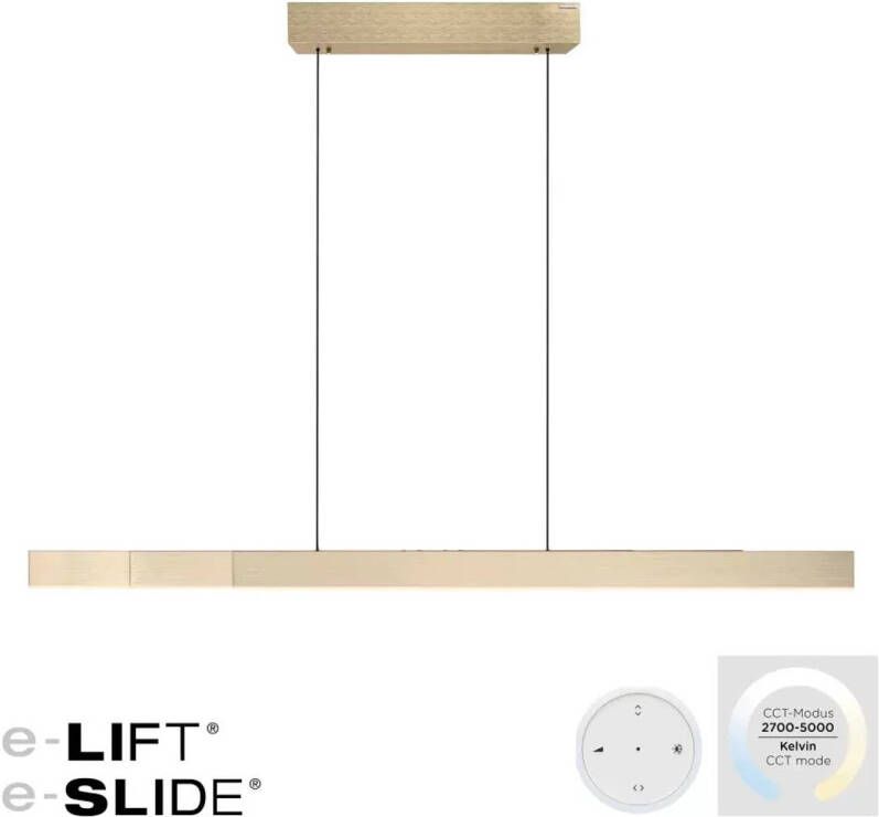 Lamponline Paul Neuhaus Hanglamp e-Lift + e-Slide L 120-200 cm mat goud