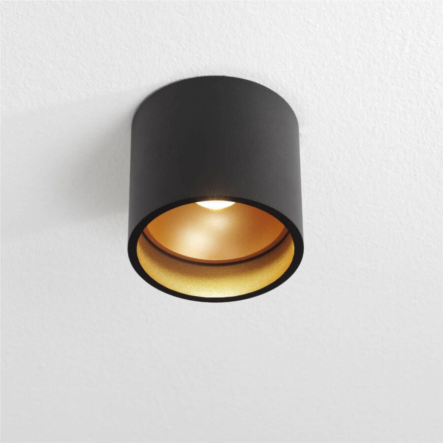 Lamponline Artdelight Plafondlamp Orleans Ø 11 cm H 10 cm zwart-goud