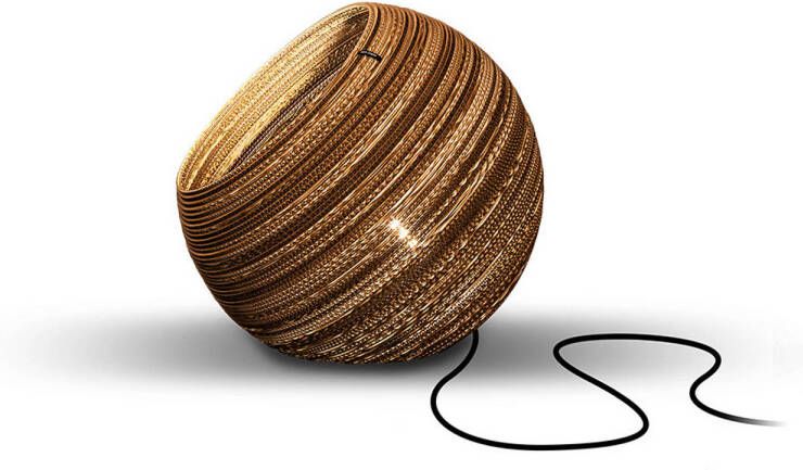 Lamponline Think Paper Tafellamp Globe 290 Ø 29 cm bruin