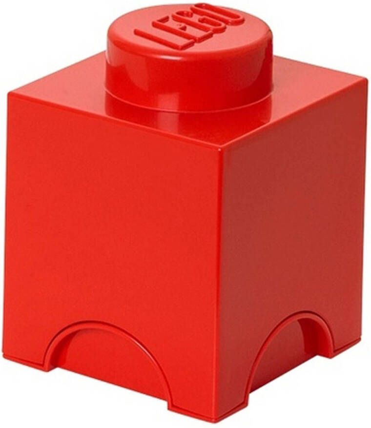 LEGO opbergsteen 1 nop 12 5 x 18 cm polypropeen rood