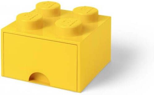 LEGO Opbergbox met Lade Geel 25 x 25 x 18 cm