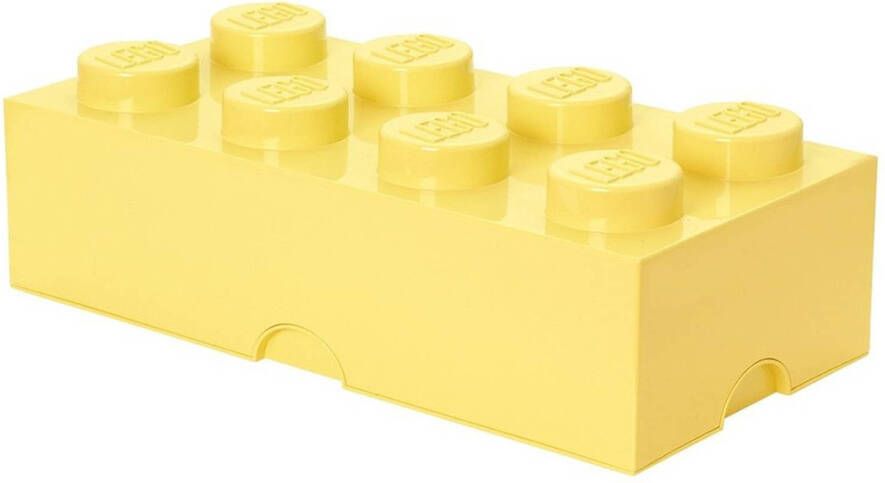 LEGO opbergsteen 8 noppen 25 x 50 cm polypropeen lichtgeel