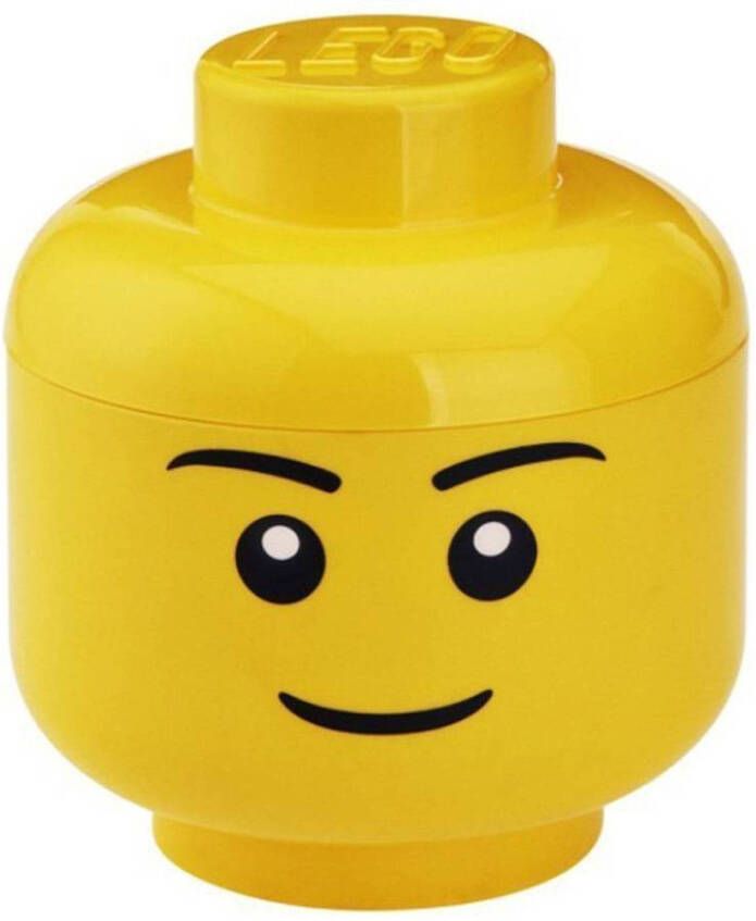 LEGO Opbergbox Iconic Hoofd Boy 24 cm Geel
