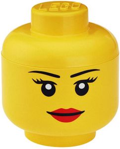 LEGO opbergbox hoofd Girl klein 16 x 18 5 cm polypropeen geel