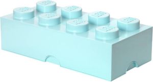 LEGO opbergsteen 8 noppen 25 x 50 cm polypropeen aqua