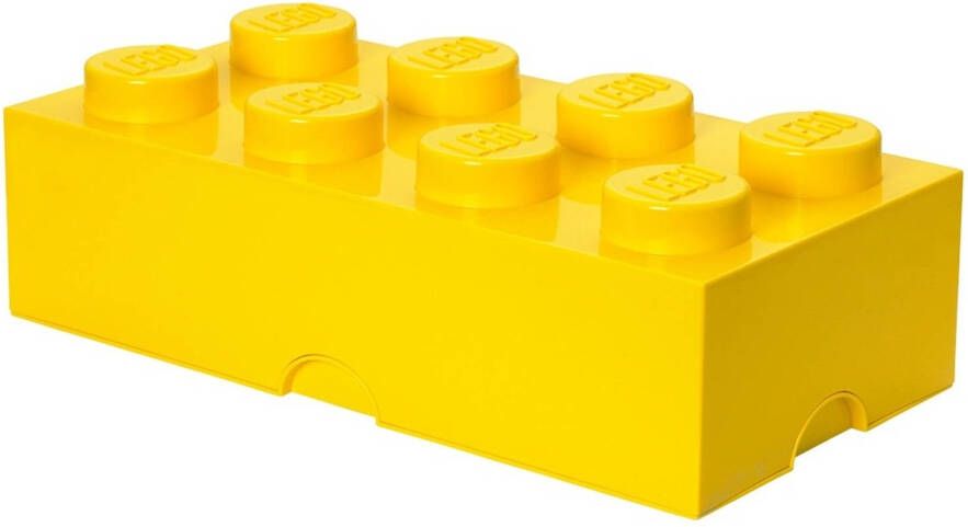 LEGO opbergsteen 8 noppen 25 x 50 cm polypropeen geel