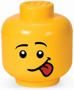 LEGO opbergbox hoofd Silly groot 24 x 27 cm polypropeen geel