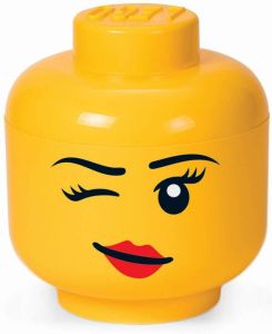 LEGO opbergbox hoofd Winky groot 24 x 27 cm polypropeen geel