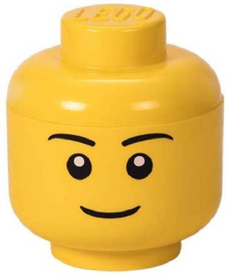 LEGO opbergbox hoofd Boy klein 16 x 18 5 cm polypropeen geel