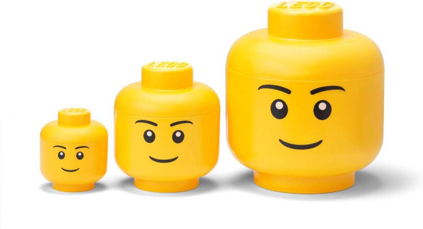 LEGO Opbergbox Hoofd Boy Set van 3 Stuks WebOnly Verpakking