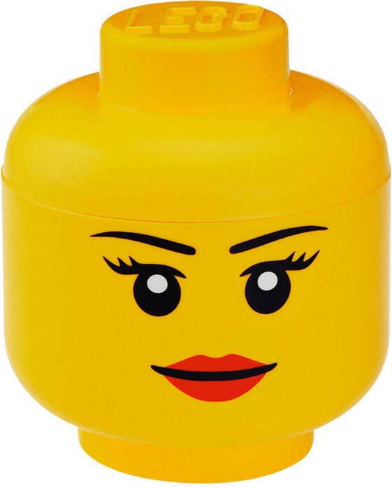 Lego Opbergbox Iconic Hoofd Girl 24 cm Geel