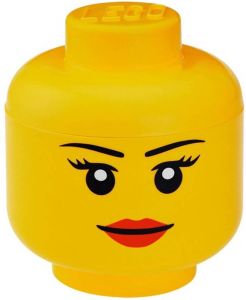 LEGO opbergbox hoofd Girl klein 16 x 18 5 cm polypropeen geel