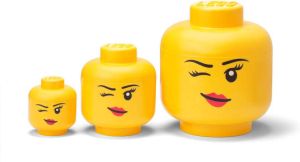 LEGO Opbergbox Hoofd Girl Set van 3 Stuks WebOnly Verpakking