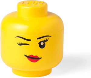 LEGO opbergbox hoofd Winky groot 24 x 27 cm polypropeen geel