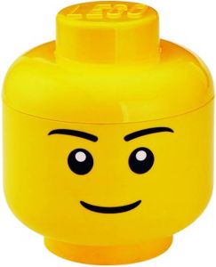 LEGO Opbergbox Iconic Hoofd Boy 24 cm Geel