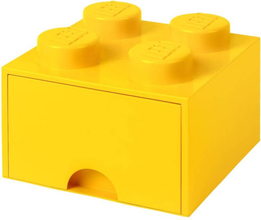LEGO Opbergbox met Lade Geel 25 x 25 x 18 cm
