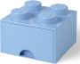 LEGO opbergsteen met lade 4 noppen 25 x 18 cm pp lichtblauw - Thumbnail 1