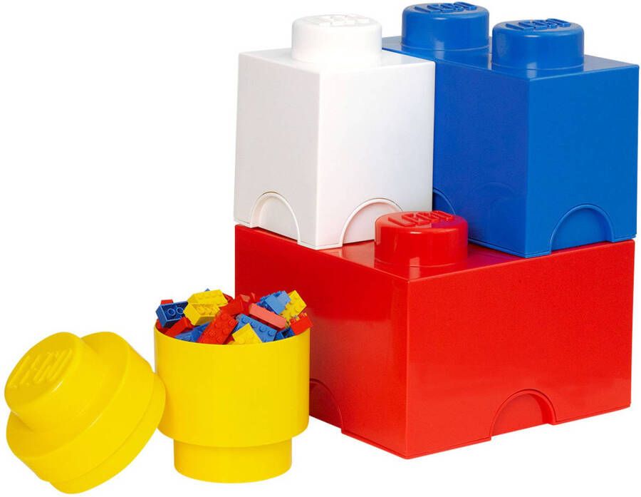LEGO Opbergbox Brick Set van 4 Stuks Polypropyleen Multicolor