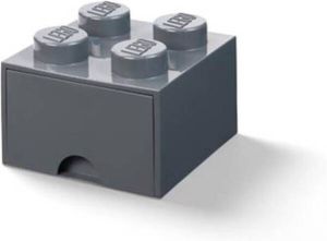 LEGO Opbergdoos -blokje met lade 5 7 liter Grijs Polypropyleen