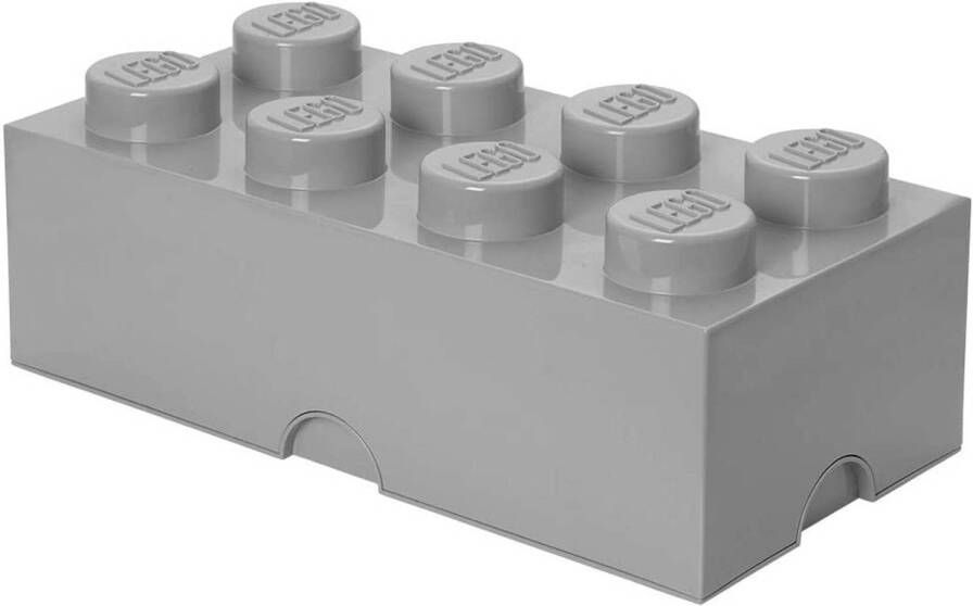 Lego License LEGO Opbergbox: brick 8 (12 ltr) grijs Stone