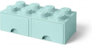 Lego Opberglade Brick 8 Aquablauw
