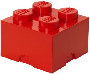 LEGO Set van 2 Opbergbox Brick 4 Rood
