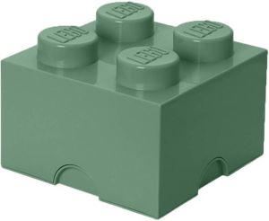 LEGO Set van 2 Opbergbox Brick 4 Zandgroen