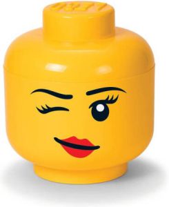 LEGO Set Van 2 Opbergbox Iconic Hoofd Whinky 24 Cm Geel