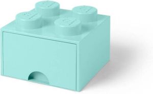 LEGO Set van 2 Opberglade Brick 4 Aquablauw