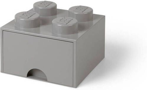LEGO bureaulade 4 noppen 15 8 x 11 3 cm polypropeen lichtgrijs