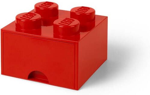 LEGO Set van 2 Opberglade Brick 4 Rood