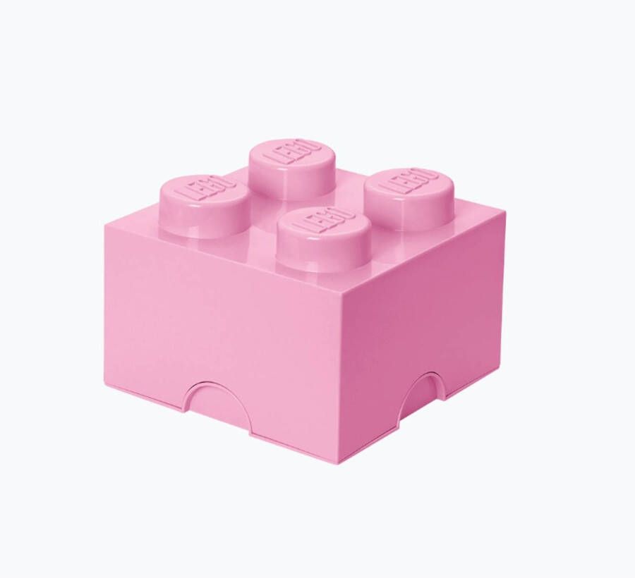 LEGO Set van 4 Opbergbox Brick 4 Lichtroze