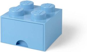 LEGO Set van 6 Opbergbox Brick 4 Lichtblauw