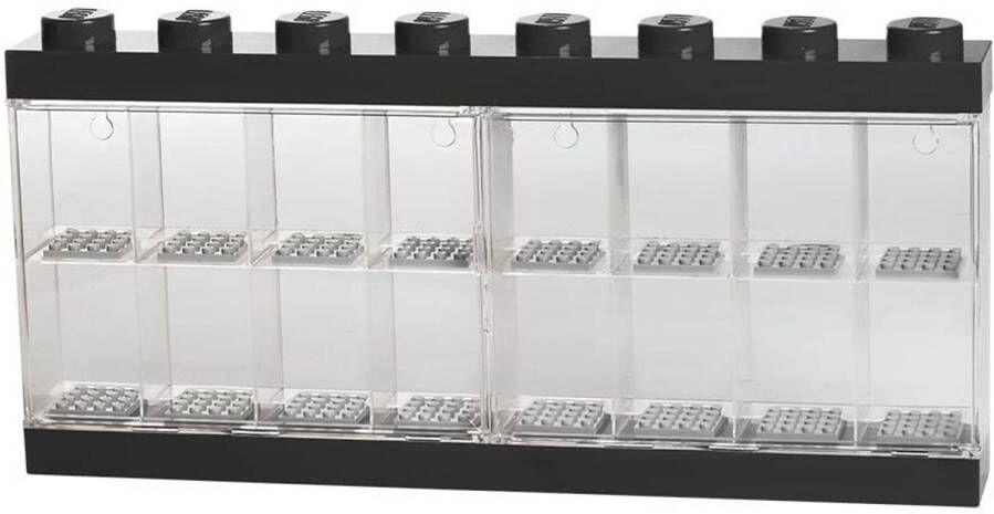 LEGO vitrine 16 mini-figuren 38 x 18 cm polypropeen zwart