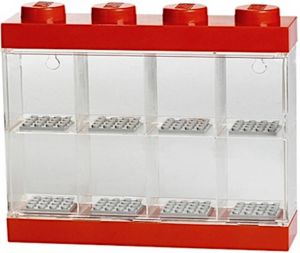 LEGO vitrine 8 mini-figuren 19 1 x 18 4 cm polypropyleen rood