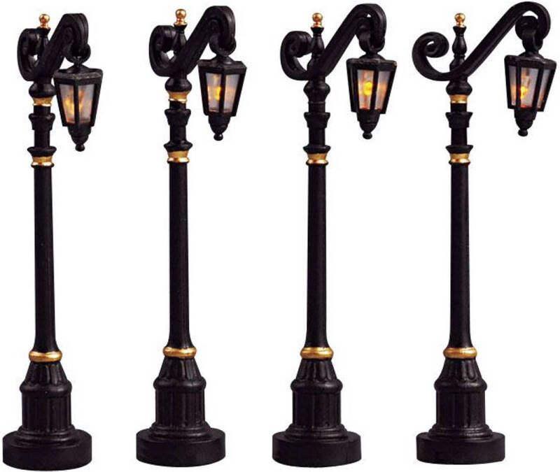 LEMAX &apos;Colonial Street Lamp&apos; Set van 4 stuks Verlicht accessoire Exclusief adapter (werkt ook op batterijen)