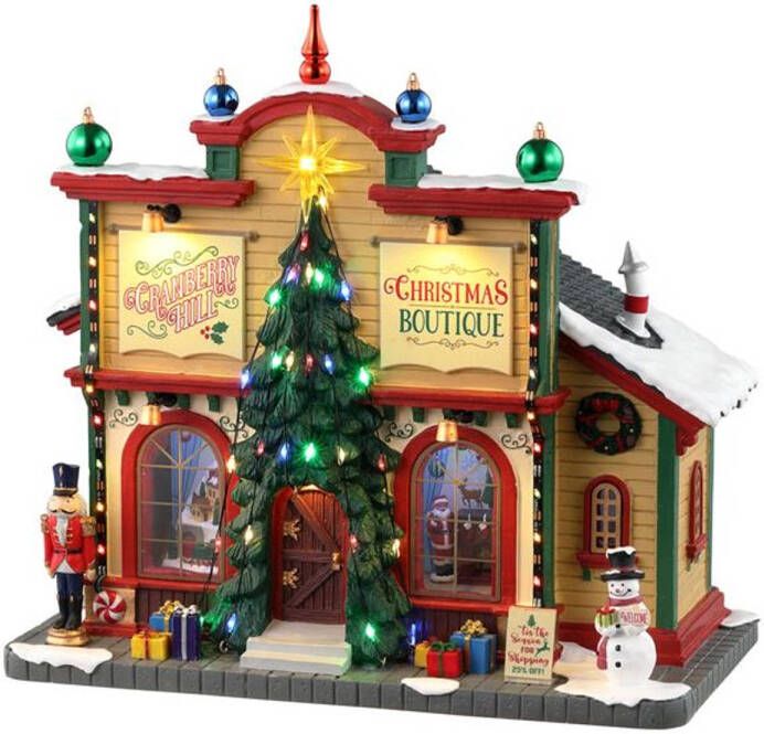 LEMAX &apos;Cranberry Hill Christmas Boutique&apos; Verlicht gebouw Exclusief adapter (werkt ook op batterijen)