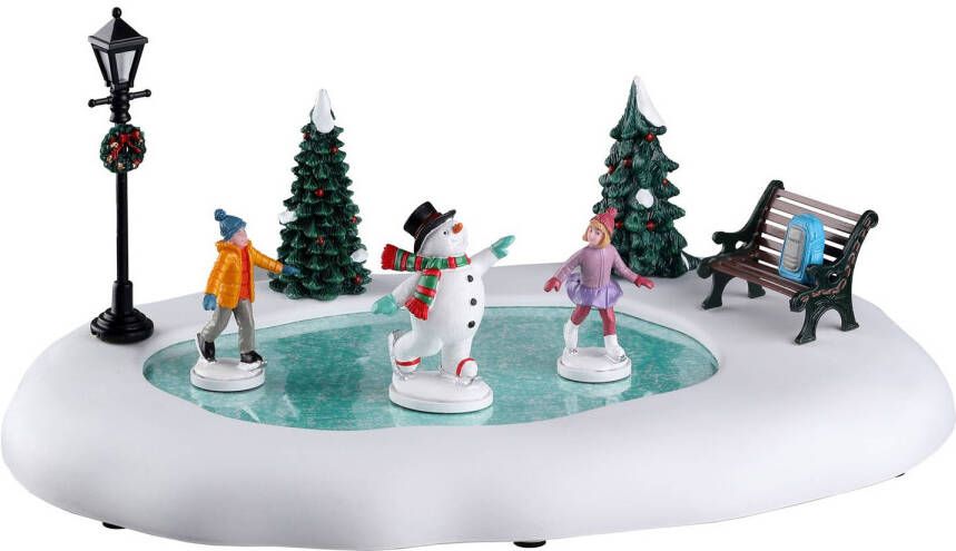 LEMAX &apos;Frosty Goes Ice Skating&apos; Tafelstuk met animatie Exclusief adapter (Werkt op batterijen)