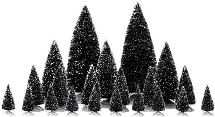 LEMAX set van 21 miniatuur kerstbomen Accessoires