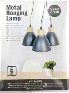 Lifestyle HangLamp (3 Kelken) Lamp Metaal HangLamp (Metaal Hout Grijs wit)